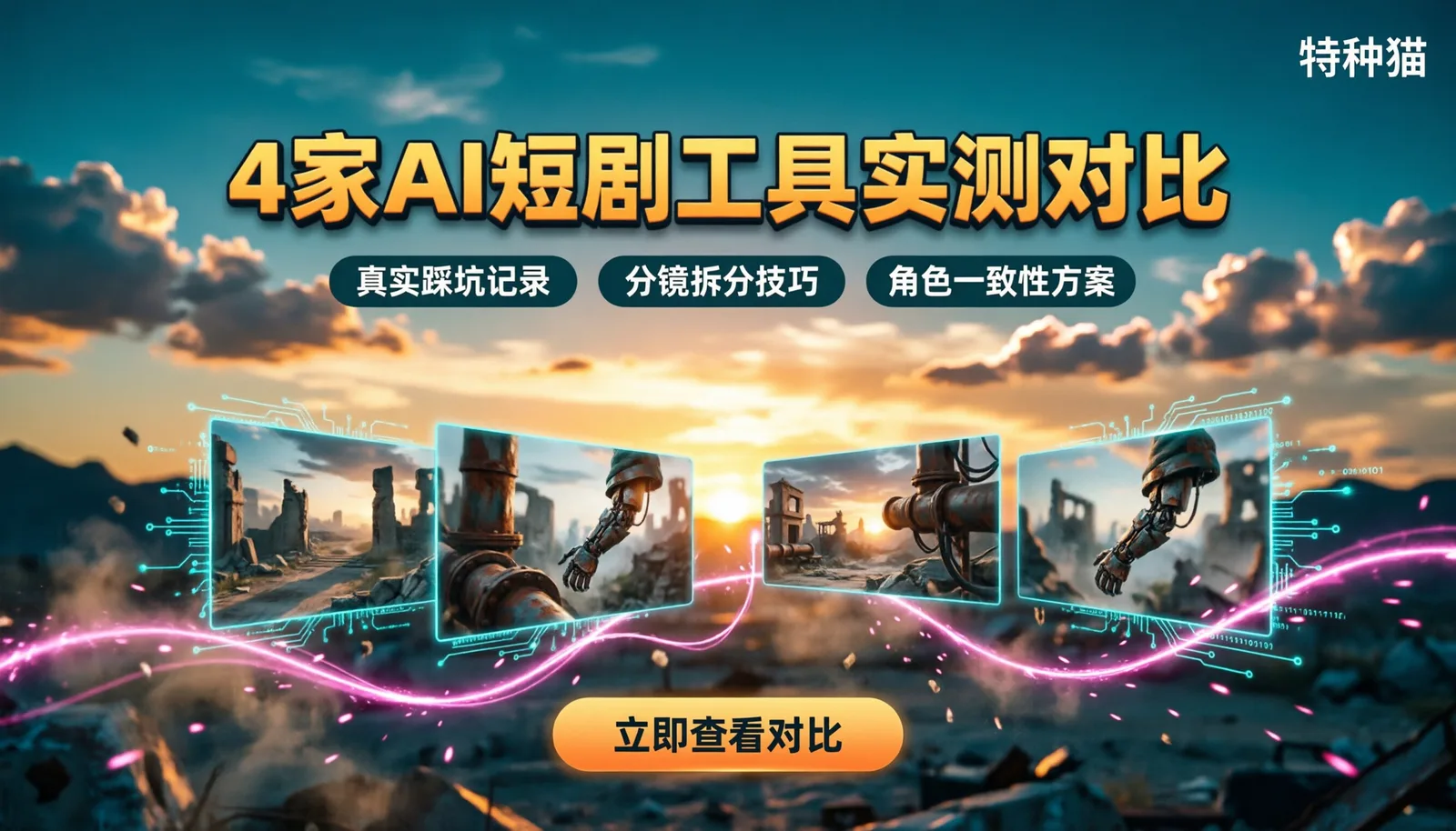 拿一个废土剧本跑了4家AI短剧工具,说点实话
